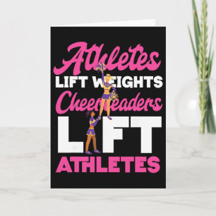 Cheer Cheerleading Athletes Lift Weights Cheerlead Card