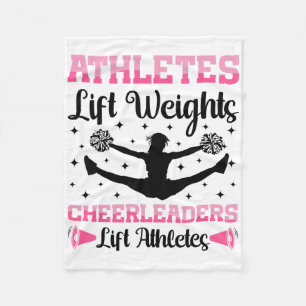 Cheer Cheerleading Athletes Lift Weights Cheerlead Fleece Blanket
