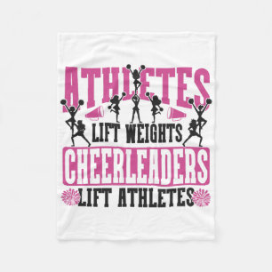 Cheer Cheerleading Athletes Lift Weights Cheerlead Fleece Blanket