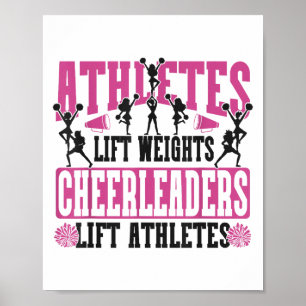 Cheer Cheerleading Athletes Lift Weights Cheerlead Poster
