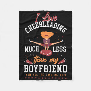 Cheer Cheerleading Boyfriend I Love Cheerleading M Fleece Blanket