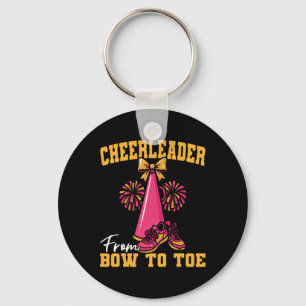 Cheer Cheerleading Cheerleader From Bow To Toe _2 Key Ring