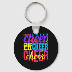 Cheer Cheerleading Cheerleader Typography Collage Key Ring