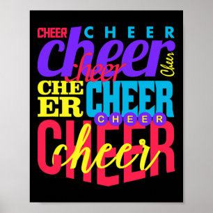 Cheer Cheerleading Cheerleader Typography Collage  Poster
