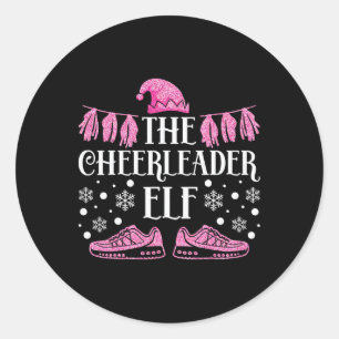 Cheer Cheerleading Christmas Elf The Cheerleader E Classic Round Sticker