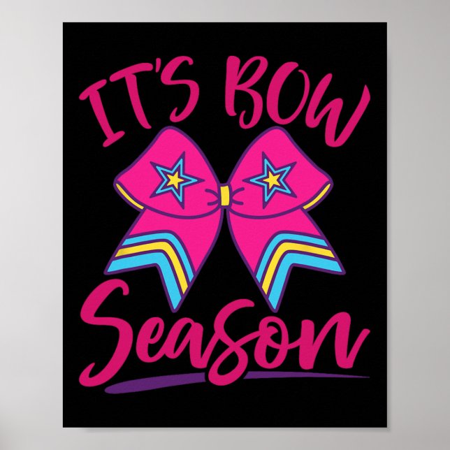 Cheer Cheerleading Coquette Bow Competition Team S Poster (Front)
