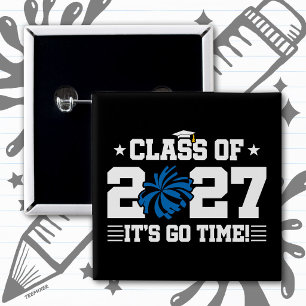 Cheer Cheerleading Graduation Senior Class of 2027 15 Cm Square Badge