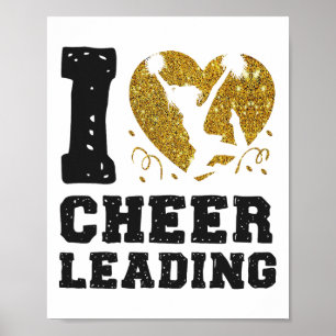 Cheer Cheerleading Heart I Love Cheerleading _1 Poster