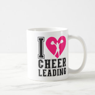 Cheer Cheerleading Heart I Love Cheerleading Coffee Mug