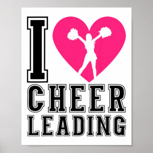 Cheer Cheerleading Heart I Love Cheerleading  Poster