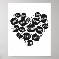 Cheer Cheerleading Heart Word Cloud Tuck Love Spli