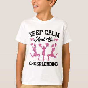 Cheer Cheerleading Leopard Cheetah Keep Calm And G T-Shirt