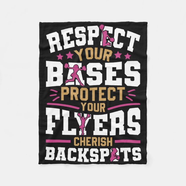 Cheer Cheerleading Respect Your Ses Protect Your F Fleece Blanket (Front)