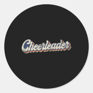 Cheer Cheerleading Retro Vintage Cheerleader _1 Classic Round Sticker