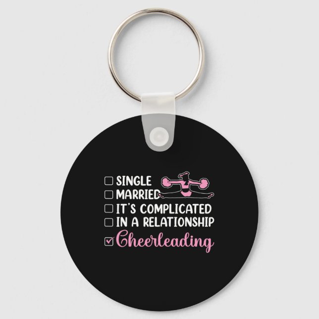 Cheer Cheerleading Single Married It's Complicated Key Ring (Front)