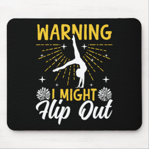 Cheer Cheerleading Warning I Might Flip Out Mouse Pad