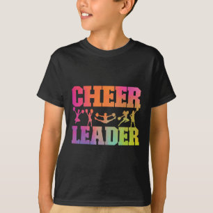 Cheer Cheerleading Watercolor Rainbow Cheer Leader T-Shirt