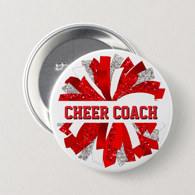 Cheer Coach Button Pin (Front & Back)