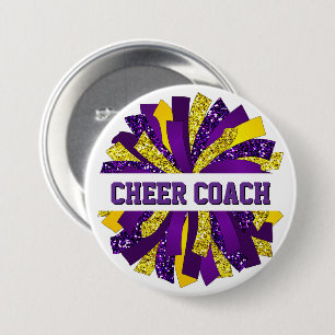 Cheer Coach Button Pin