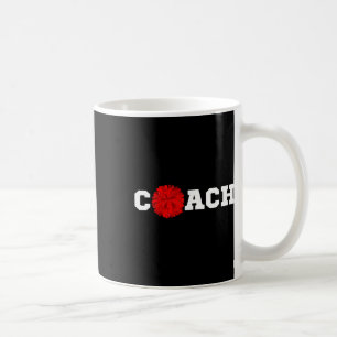 Cheer Coach Gift Cheerleading Cheerleader Red Pom  Coffee Mug