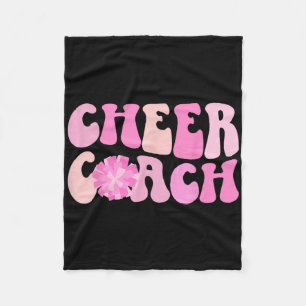 Cheer Coach Groovy Cheerleading Coach Cheerleader  Fleece Blanket