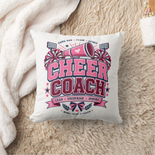 Cheer Coach Lead Encourage Inspire Team Spirit Cushion