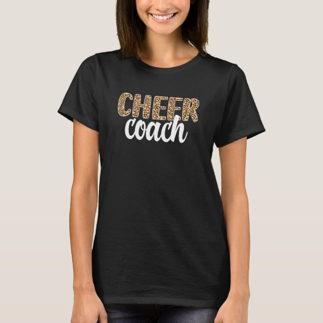 Cheer Coach Leopard Cheerleading Coach 1 T-Shirt (Front)