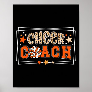 Cheer Coach Leopard Cheerleading Coach Cheerleader Poster