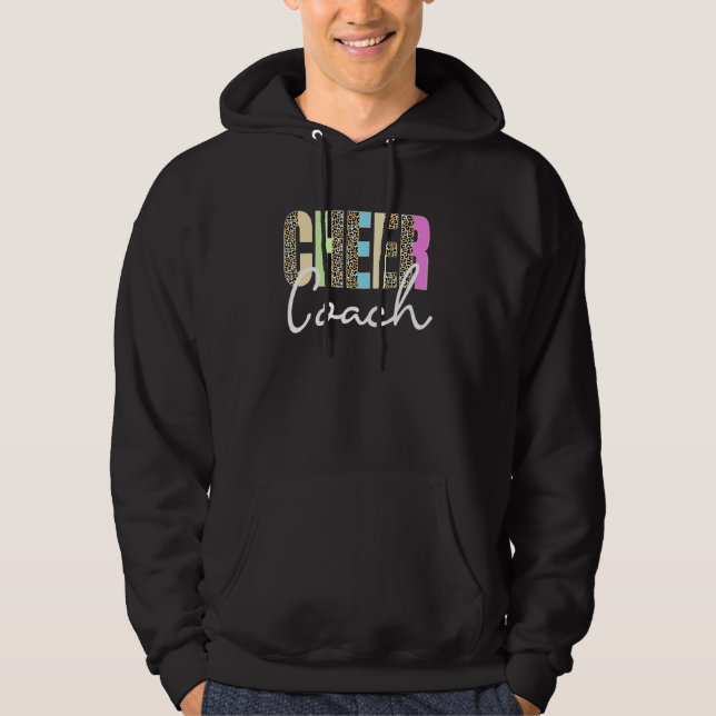 Cheer Coach Leopard Cheerleading Cute Cheer Coach Hoodie (Front)