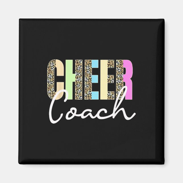 Cheer Coach Leopard Cheerleading Cute Cheer Coach  Magnet (Front)