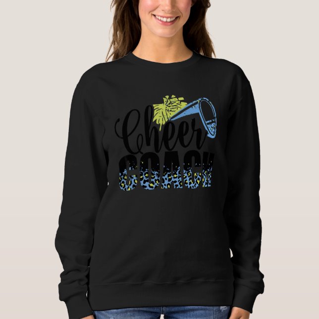 Cheer Coach Leopard Cheerleading Props Cute Cheer  Sweatshirt (Front)