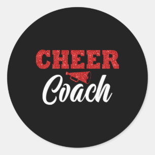 Cheer Coach Megaphone Cheerleading Coach  Classic Round Sticker