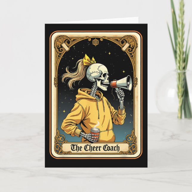 Cheer Coach Tarot Card Skeleton Cheerleading Coach (Front)