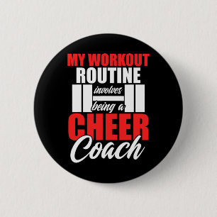 Cheer Coach Workout Cheerleading Cheering Team 6 Cm Round Badge