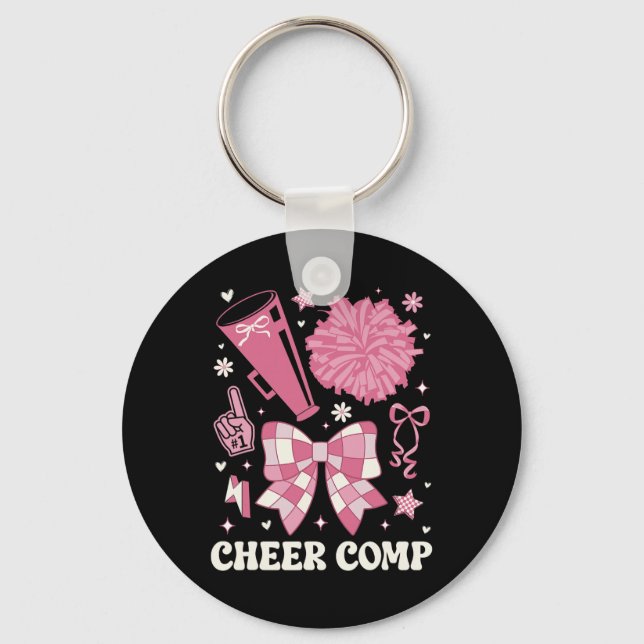 Cheer Comp Day Cheerleader Competition Day Bow  Key Ring (Front)