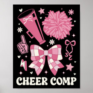 Cheer Comp Day Cheerleader Competition Day Bow  Poster