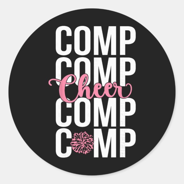 Cheer Comp Day Cheerleading Competition Day Cheerl Classic Round Sticker (Front)