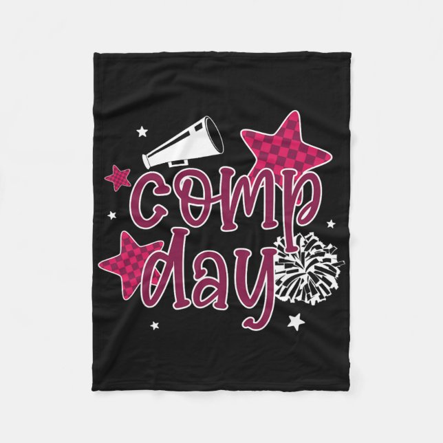 Cheer Comp Day Cheerleading Competition Day Cheerl Fleece Blanket (Front)