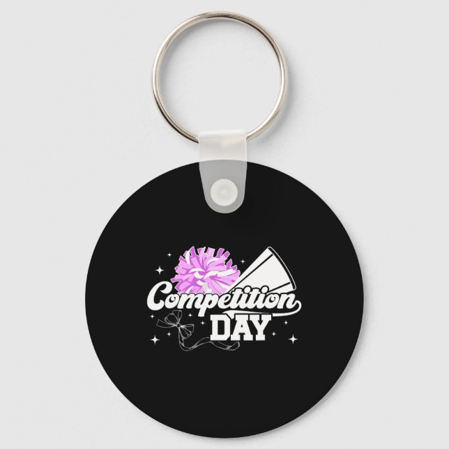 Cheer Competition Day Cheerleading Comp Day Cheerl Key Ring (Front)