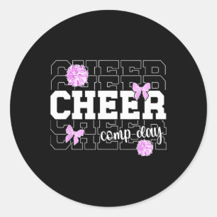 Cheer Competition Day For Cheerleading Fans Uni-ch Classic Round Sticker