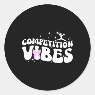 Cheer Competition Day Vibes Cheerleading Comp Day Classic Round Sticker