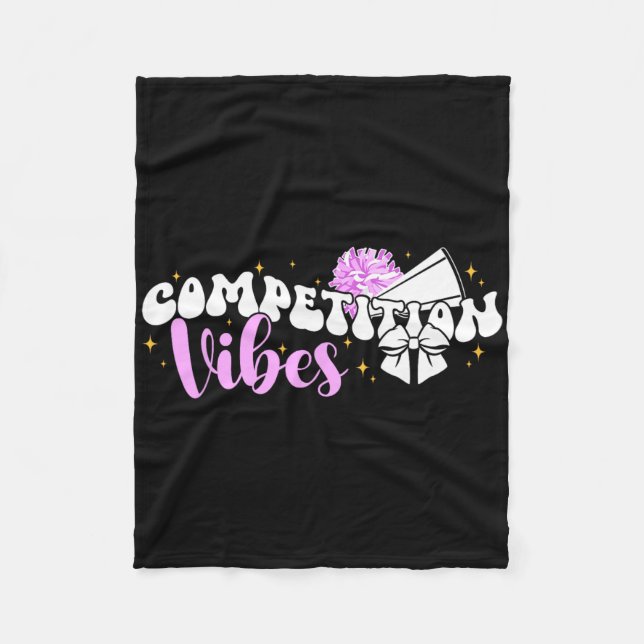 Cheer Competition Day Vibes Cheerleading Comp Day  Fleece Blanket (Front)