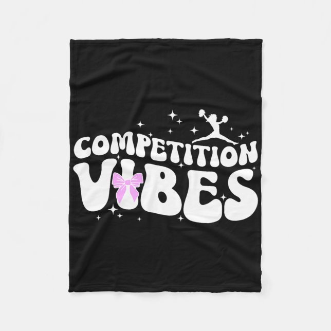 Cheer Competition Day Vibes Cheerleading Comp Day  Fleece Blanket (Front)