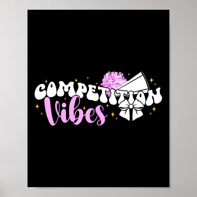 Cheer Competition Day Vibes Cheerleading Comp Day  Poster (Front)