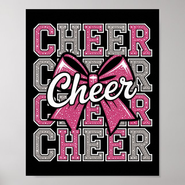 Cheer Coquette Bow Cheerleader Cheerleading Cheer  Poster (Front)