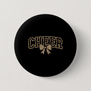 Cheer Coquette Bow Leopard Cheerleader Mom Cheerle 6 Cm Round Badge