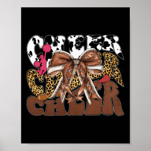 Cheer Coquette Footll Bow Game Day Women Girls Kid Poster