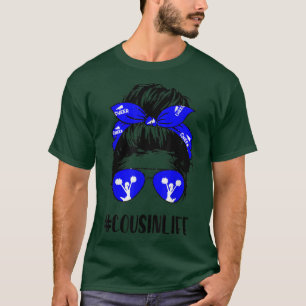 Cheer Cousin Life Messy Bun Hair Cheerleading Moth T-Shirt