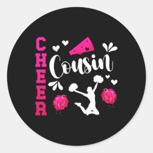 Cheer Cousin Of A Cheerleader Cousin Cheerleading  Classic Round Sticker