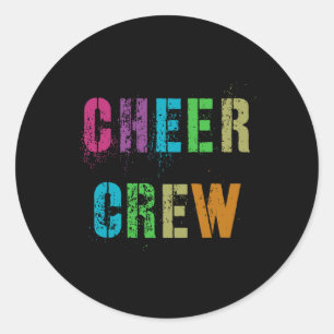 Cheer Crew Cheerleading Team School Cheerleader Sq Classic Round Sticker